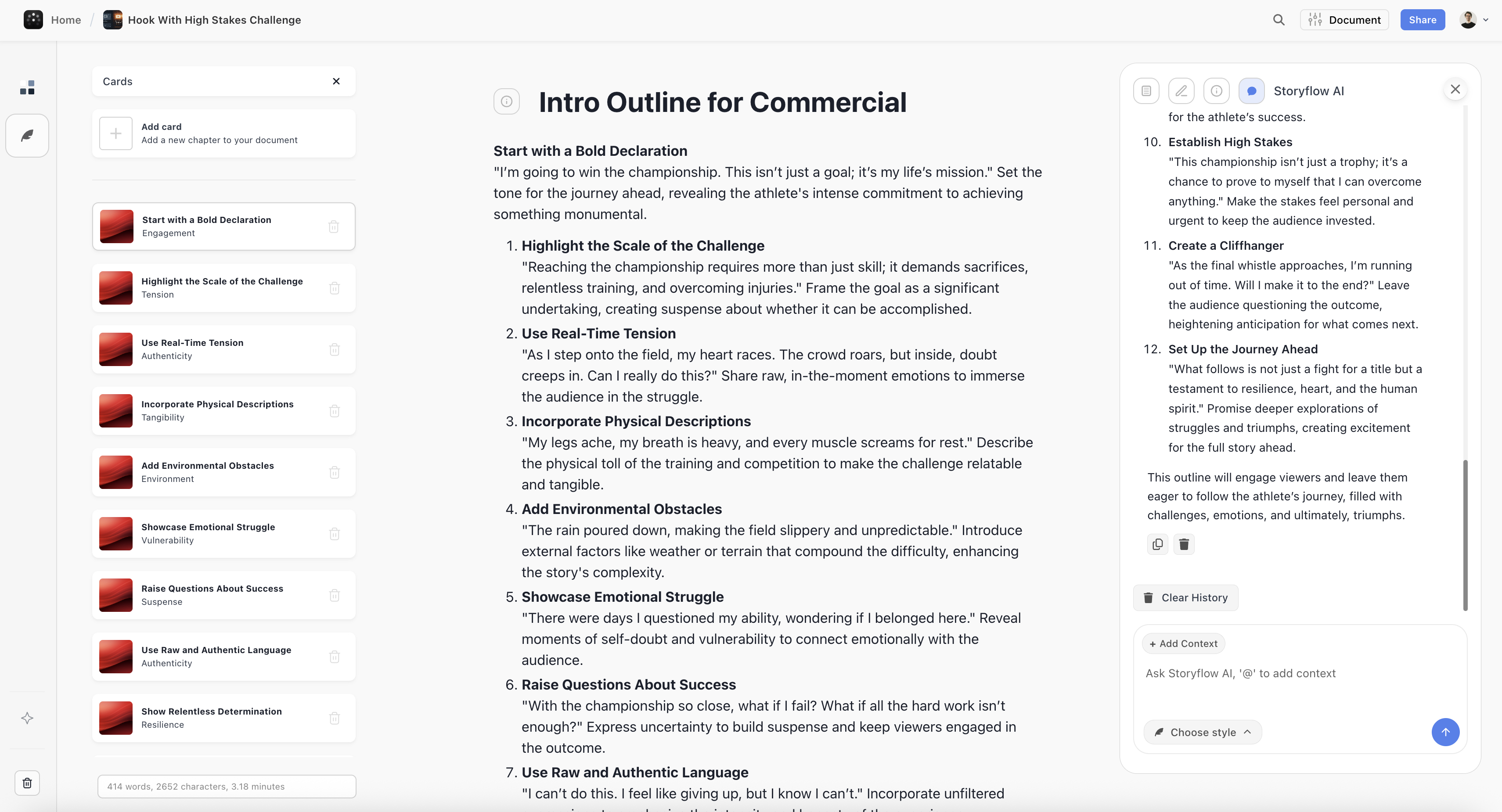Documentary Outline Tactic being used for film pre-production planning